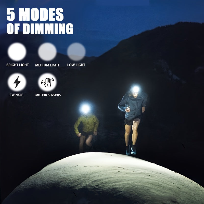 1pc Super Bright USB Charging Headlight, For Outdoor Lighting, Home Lighting, Camping, Hiking, Night Cycling, Fishing