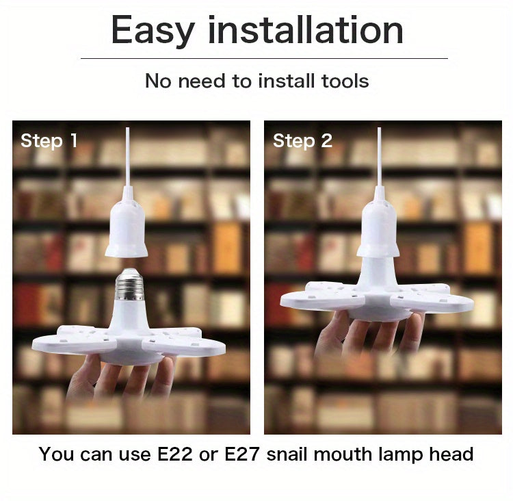 1pc/5pcs Mini LED Garage Light, LED Four-Leaf Light, Mini Folding Light 28W (Equivalent 80W) 6500K Pendant Light Folding Light Suitable for Garage Indoor Lighting High Brightness