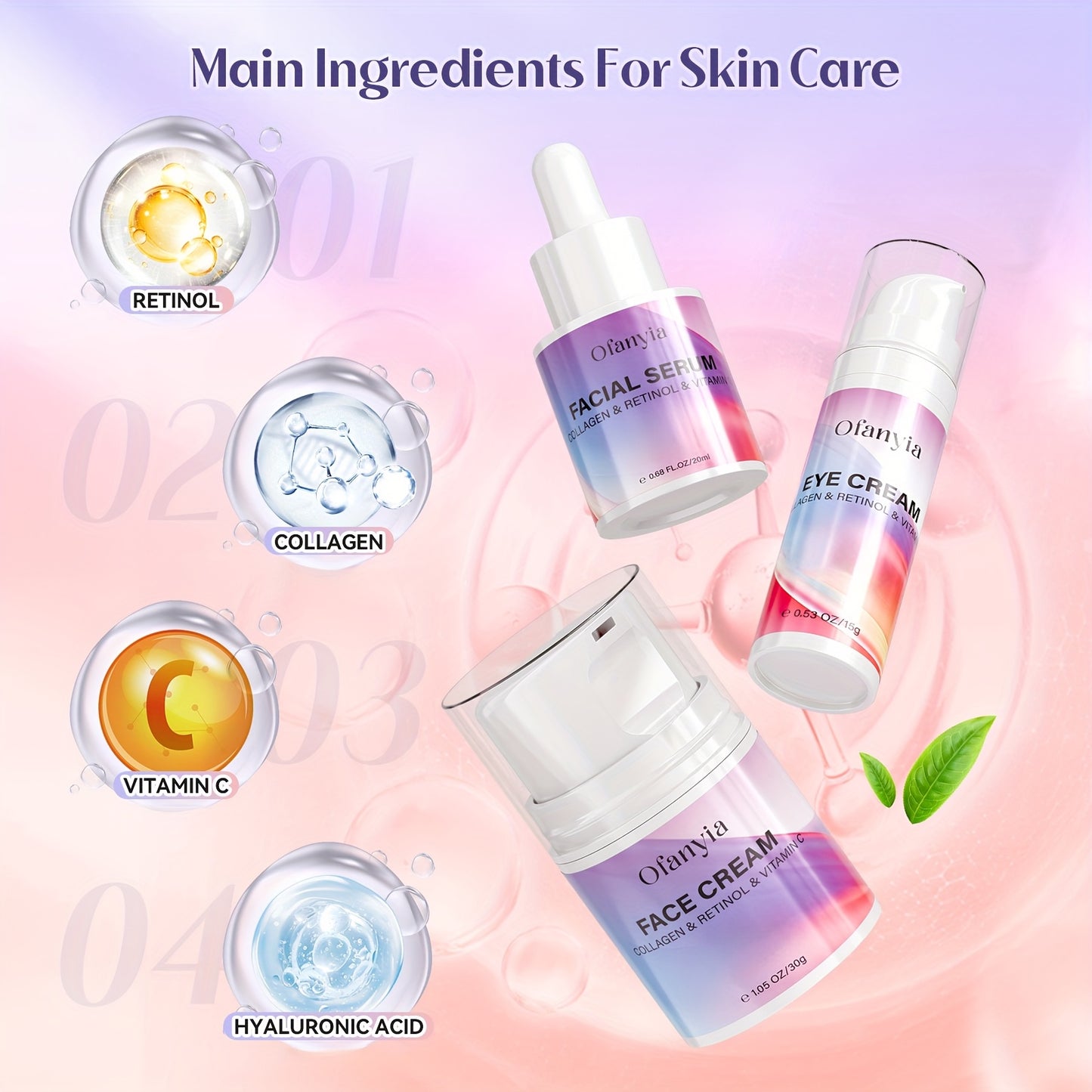 Women Wife Valentine'S Day Gift Ideas, Collagen Retinol Skin Care Set, 6pieces Skincare Gift Sets With Cleanser, Toner, Face Serum, Eye Cream, Face Cream And Lip Mask, Travel Size Skin Care Set