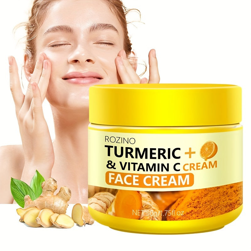 50g/1.75 Oz Radiant Glow Turmeric Face Cream - Face Moisturizers with Hyaluronic Acid, Vitamin C, and Nourishing Antioxidants for Skin Hydration, Firming, and Revitalized Radiance