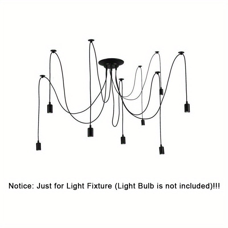 Modern Chic Industrial Dining Chandelier - Adjustable DIY Lighting With 3/5/6/8 Heads - Antique Classic Ceiling Spider Lamp Light Pendant - Metal & Glass - For Dining Room, Kitchen, Restaurant - Perfect Gift for Housewarming