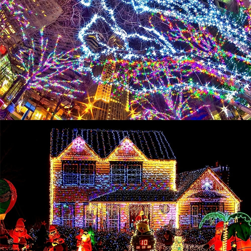 50/100/200/300LED Solar Copper Wire String Lights, Outdoor Lighting Fairy String Lights, 8 Lighting Modes Garden Lights For Lawn, Patio, Garden, Party, Wedding, Christmas Decoration 1pcs 275.59inch/472.44inch/866.14inch/1259.
