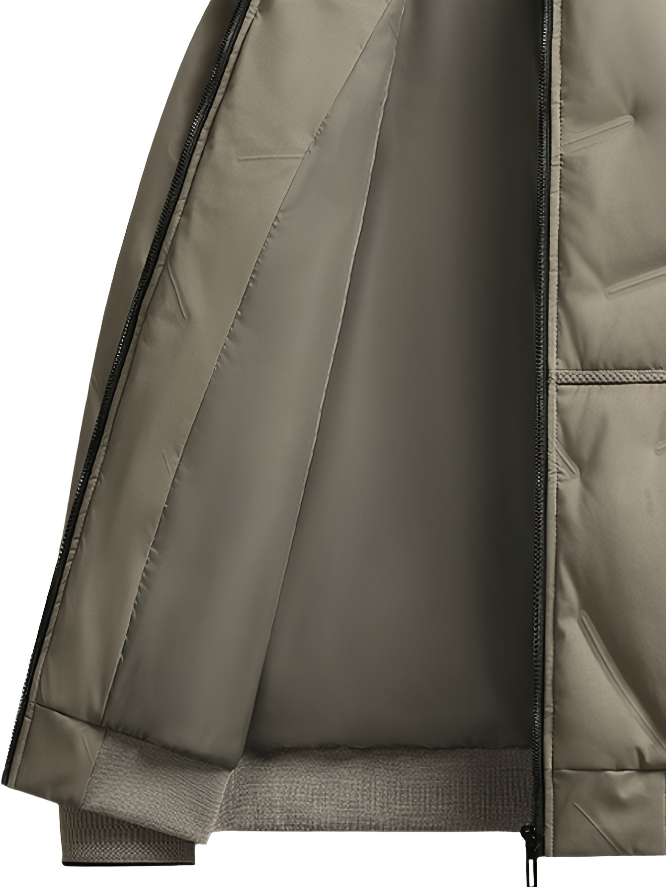 Men'S Heavyweight Thermal Jacket - Winter Coat with Full-Zip Closure, Beige/Neutral Tones - Non-Stretch Fabric for Cold Weather - Formal & Everyday Outerwear - Easy-Care Zipper Front Closure, Winter Jacket, Cold Weather Appar