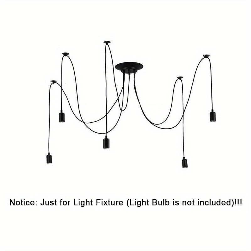 Modern Chic Industrial Dining Chandelier - Adjustable DIY Lighting With 3/5/6/8 Heads - Antique Classic Ceiling Spider Lamp Light Pendant - Metal & Glass - For Dining Room, Kitchen, Restaurant - Perfect Gift for Housewarming