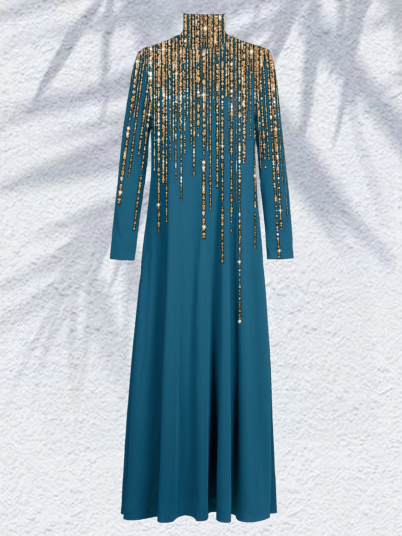 Women'S Elegant Islamic Abaya Dress - Long Muslim Robe with Golden Bead Accents, Black Formal & Casual Islamic Gown for Everyday, Weddings, Travel - Modest Muslim Clothing, Muslim Dress, Vacation Outfit, High Collar Design, M