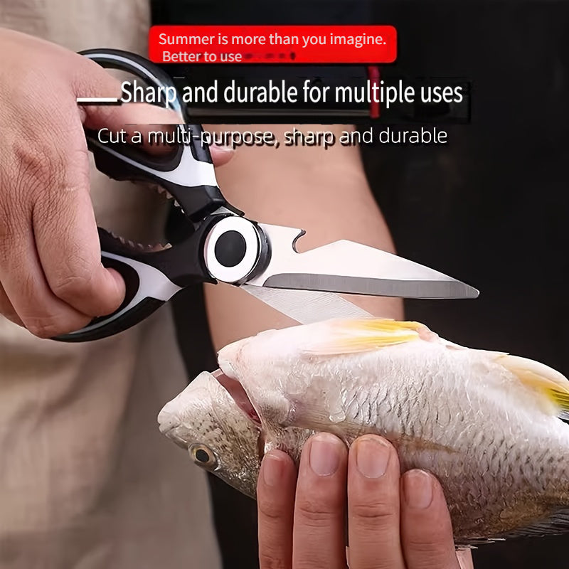 Heavy-Duty Kitchen Shears for Cutting Chicken, Duck, Fish & - 420 Stainless Steel Food-Safe Multipurpose Scissors with Sharp Blades & Ergonomic Handles for Cooking, Baking, Meal Prep, Sleek Blade Design, Highquality Kitchenwa
