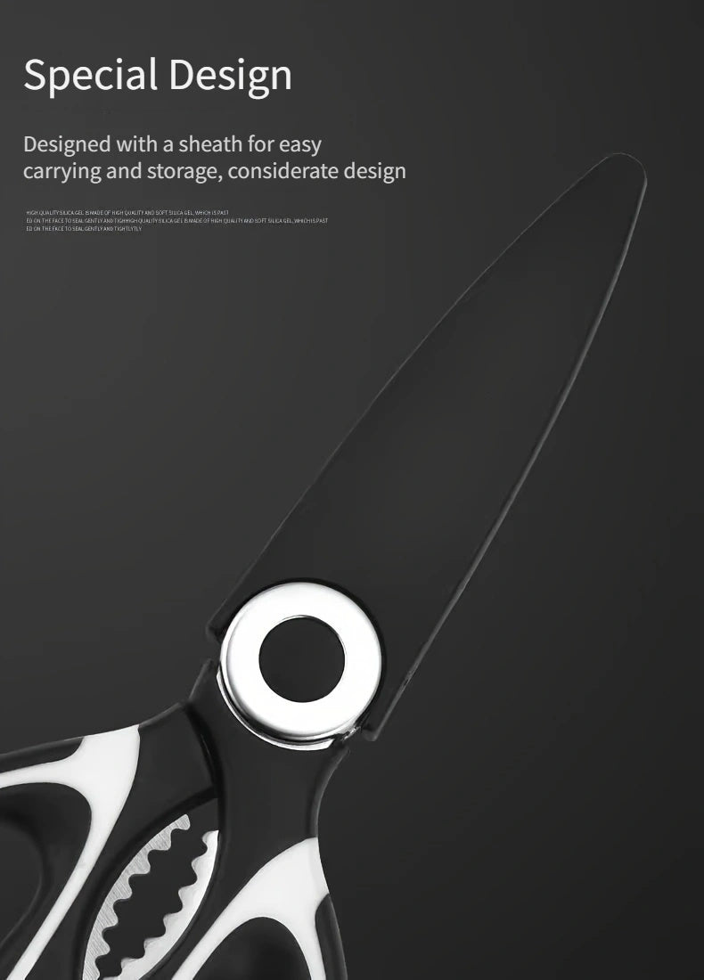 Heavy-Duty Kitchen Shears for Cutting Chicken, Duck, Fish & - 420 Stainless Steel Food-Safe Multipurpose Scissors with Sharp Blades & Ergonomic Handles for Cooking, Baking, Meal Prep, Sleek Blade Design, Highquality Kitchenwa