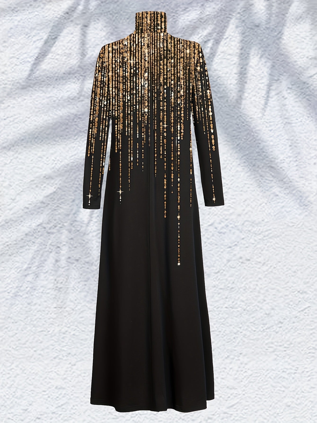 Women'S Elegant Islamic Abaya Dress - Long Muslim Robe with Golden Bead Accents, Black Formal & Casual Islamic Gown for Everyday, Weddings, Travel - Modest Muslim Clothing, Muslim Dress, Vacation Outfit, High Collar Design, M