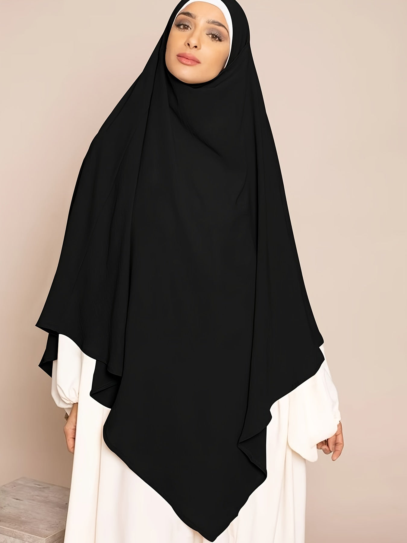 1pc Elegant Women'S Abaya Headscarf - Lightweight Breathable Islamic Hijab, Modest Muslim Robe, All-Season Travel & Everyday Hijab, Easy-to-Wear Abaya for Women, Islamic Clothing, Minimalist Design, Comfortable Fit, Hijabi Fa