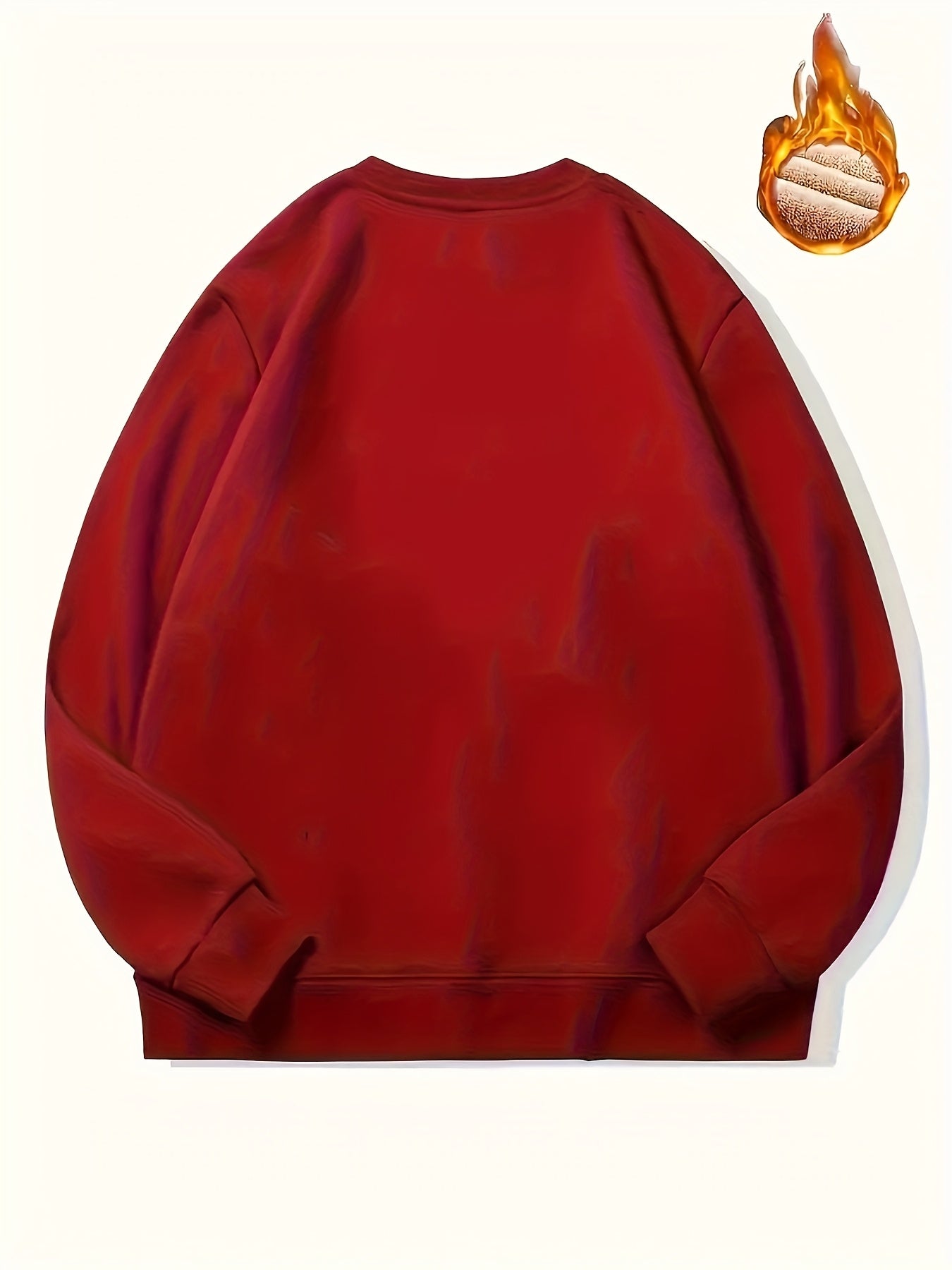 Men's Thermal Insulated Sweatshirt - Heavyweight Layering Base Layer for Winter, Indoor/Outdoor Cold Weather Clothing - Machine Washable Round Neck Pullover, Winter Sweaters, Indoor Warmth, Simple Design, Comfortable Fit, Pul