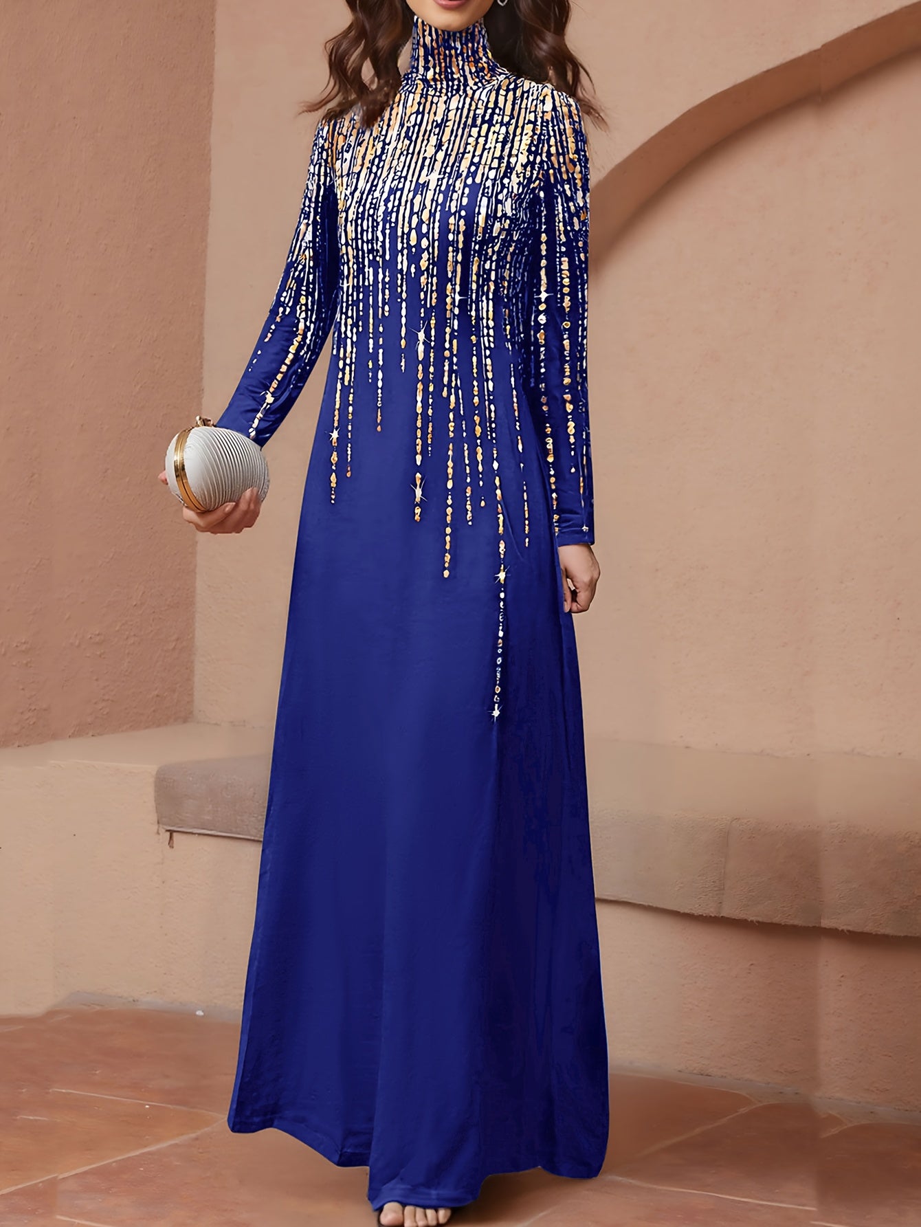 Women'S Elegant Islamic Abaya Dress - Long Muslim Robe with Golden Bead Accents, Black Formal & Casual Islamic Gown for Everyday, Weddings, Travel - Modest Muslim Clothing, Muslim Dress, Vacation Outfit, High Collar Design, M