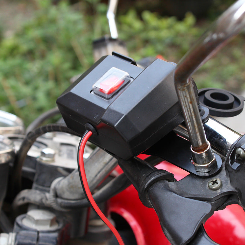 12V High-Speed Motorcycle Charger - Automobile Chargers with Digital Display, Dual USB Ports, and Intelligent Overcharge Protection - Fast and Safe Car Phone Charging Accessory