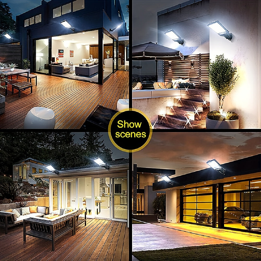 2pcs Solar-Powered Motion Sensor Security Lights - Wireless Remote Control, Energy-Efficient, Waterproof, Durable Pathway Lighting for Garden, Garage, Yard, Backyard, Patio - Easy Installation, Long-Lasting Battery Life