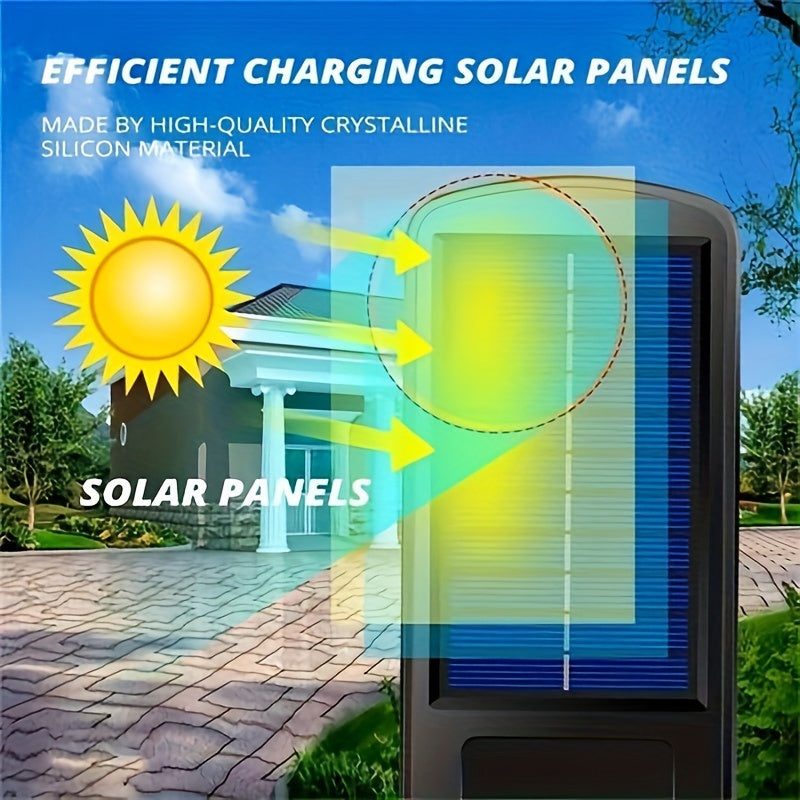 2pcs Solar-Powered Motion Sensor Security Lights - Wireless Remote Control, Energy-Efficient, Waterproof, Durable Pathway Lighting for Garden, Garage, Yard, Backyard, Patio - Easy Installation, Long-Lasting Battery Life