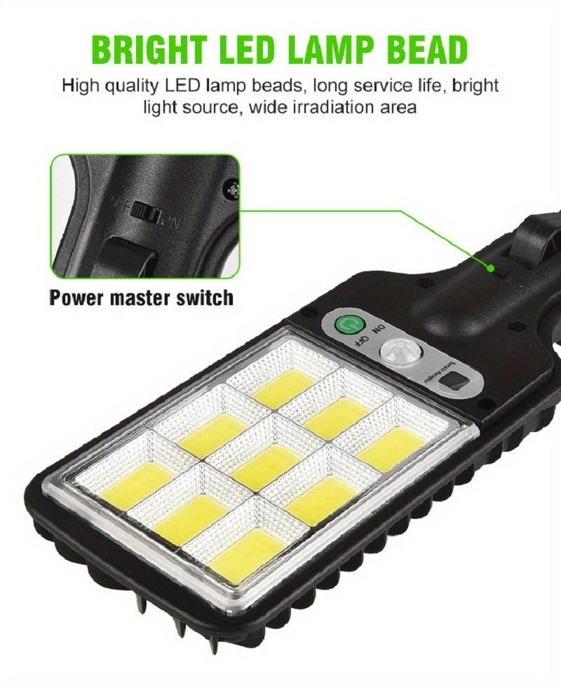 2pcs Solar-Powered Motion Sensor Security Lights - Wireless Remote Control, Energy-Efficient, Waterproof, Durable Pathway Lighting for Garden, Garage, Yard, Backyard, Patio - Easy Installation, Long-Lasting Battery Life