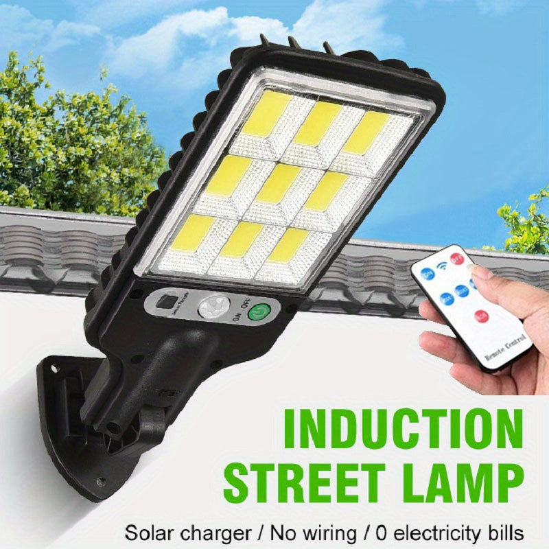2pcs Solar-Powered Motion Sensor Security Lights - Wireless Remote Control, Energy-Efficient, Waterproof, Durable Pathway Lighting for Garden, Garage, Yard, Backyard, Patio - Easy Installation, Long-Lasting Battery Life