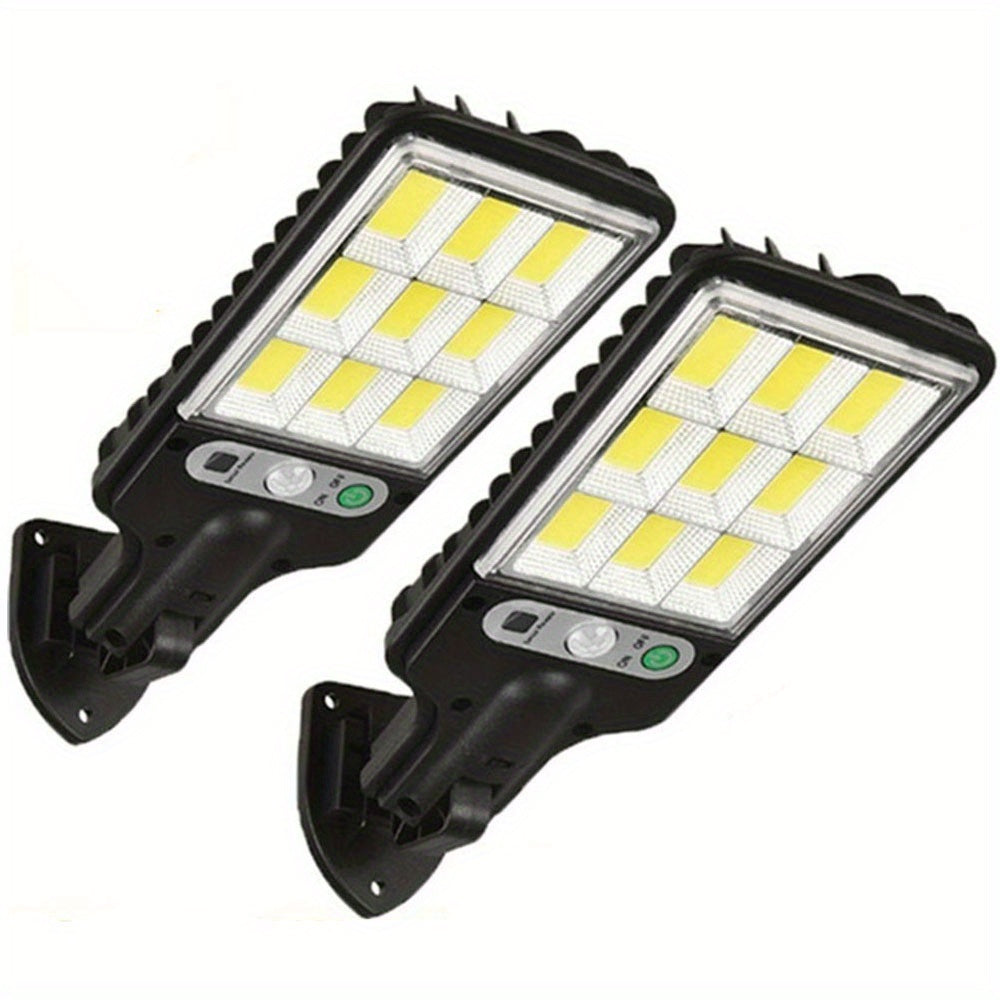 2pcs Solar-Powered Motion Sensor Security Lights - Wireless Remote Control, Energy-Efficient, Waterproof, Durable Pathway Lighting for Garden, Garage, Yard, Backyard, Patio - Easy Installation, Long-Lasting Battery Life