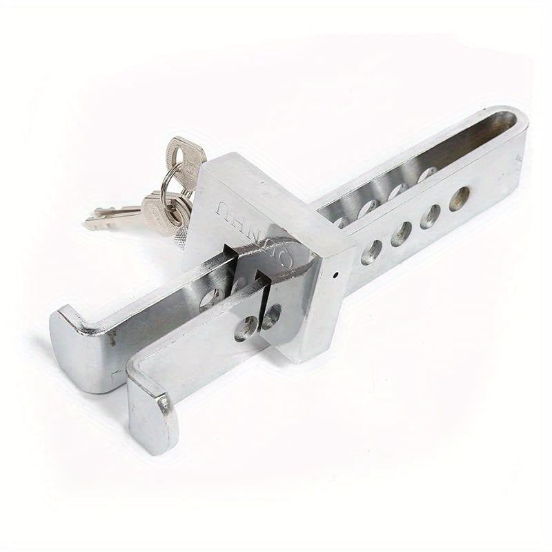 Car Brake Pedal Lock Security Protection Safety Tool, Stainless Steel Car Anti-Theft Brake Clutch Lock, Automobile Hidden Brake Throttle Pedal Lock with 3 Keys