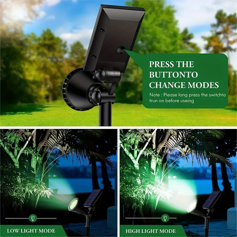 Pack of 1 Solar Pathway Spotlight, 18 LED Solar Powered Garden Light, Foldable Semi-Flush Mount Landscape Lighting Fixture, with Prong Bulb Base, Plastic Shade, with Installation Hardware, for Path, Lawn, Walkway, Driveway