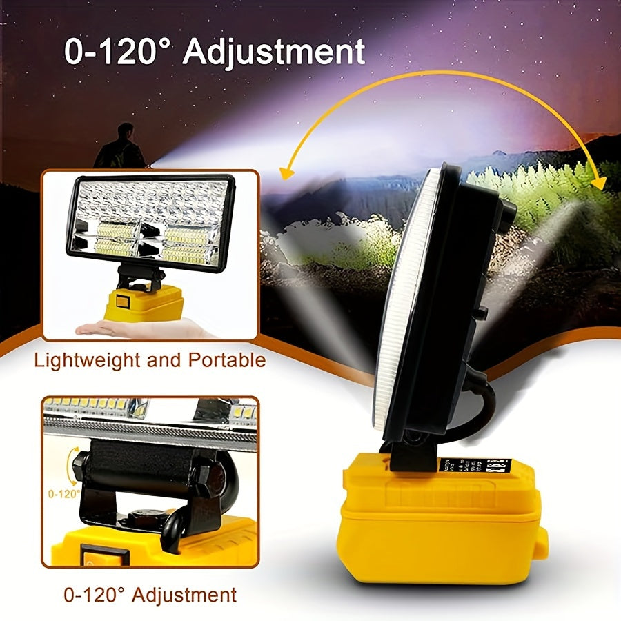 LED Work Light For DeWALT 20V MAX Battery, 90W 5400LM/60W 4500LM/48W 3800LM LED Flood Light For Outdoor, Camping, Car Repairing, Emergency And Job Site Lighting