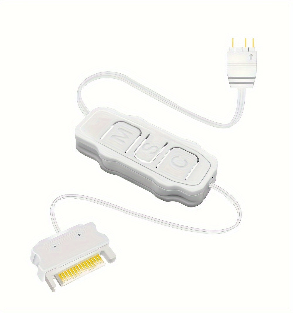 5V 3 Pin ARGB Controller Cable - Advanced RGB Lighting Control, Seamless Sync, Compact Handheld Operation, and Extended Lengthen Cable - Universally Compatible for Customizing Cooling Fan Light Strips