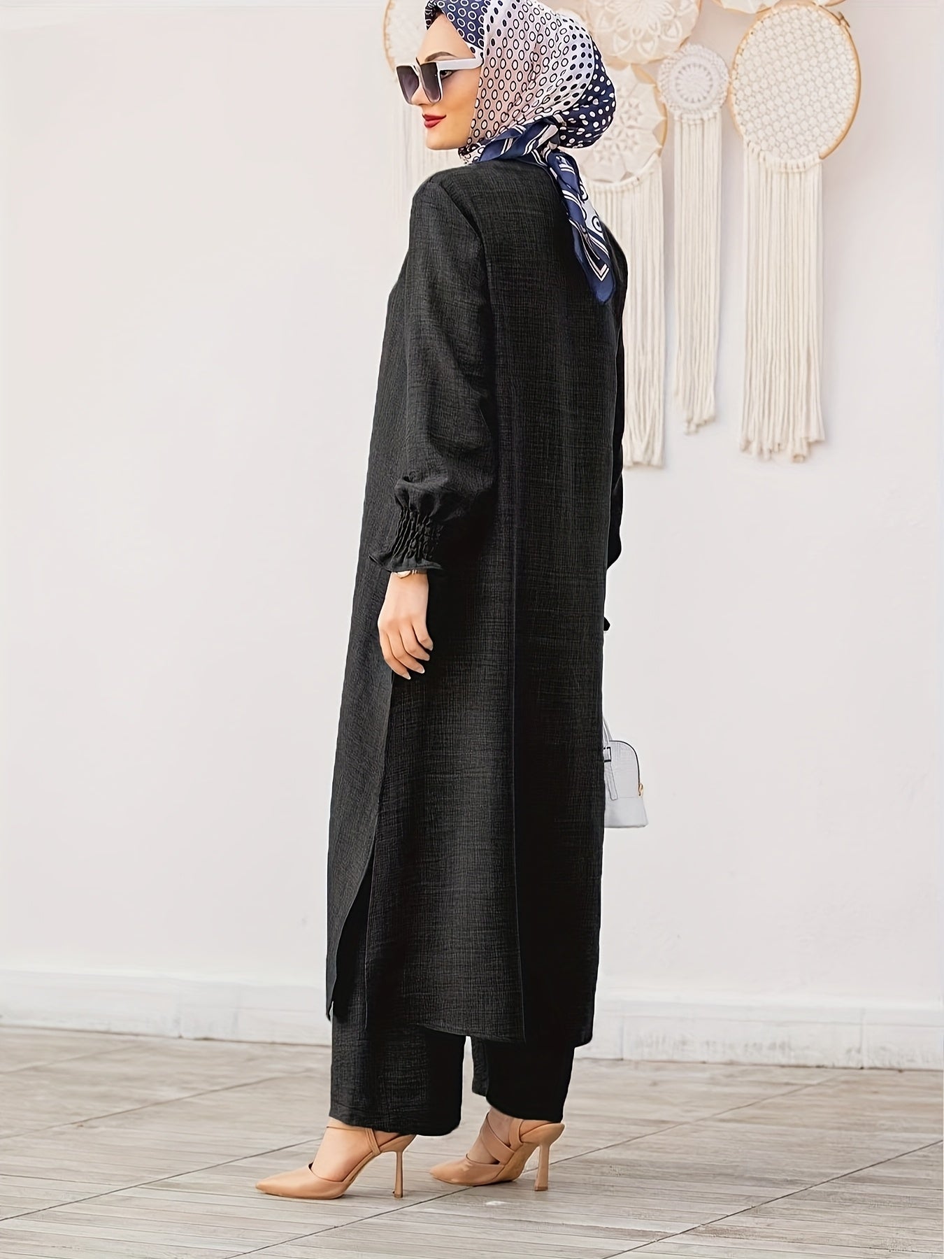 Middle East Ramadan Elegant Pure Muslim Casual Pants Set - Fashionable and Comfortable Design, Perfect for Daily Wear