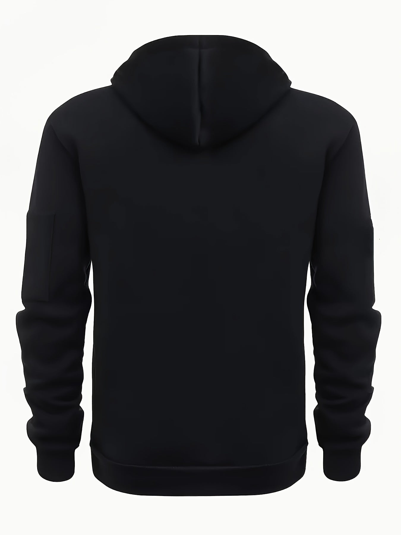 Men's Sporty Zip-Up Hoodie Jacket - Vibrant Orange with Black Zipper Accents, Polyester-Lined Comfort, Machine Washable Regular Fit for Autumn Winter Casual Outdoor Wear, Autumn Apparel