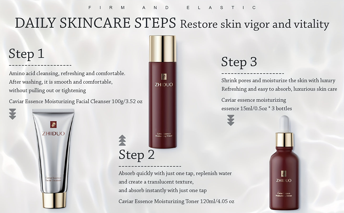 9-pcs Skin Care Set Gentle Skin | Makes Skin Feel Firmer Complete Skincare Process Beauty Skin Care Kit Gift With Cleanser, Toner, Lotion, Essence, Face Cream, Eye Cream For Wife Mom Women Girl