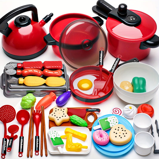 11/47/69pcs Children's simulated cooking toys, role-playing children's kitchen toys, educational STEM boys and girls birthday gifts, imagination, Christmas-back to school gifts, Play Kitchen Accessories, Stem Learning, Imagin