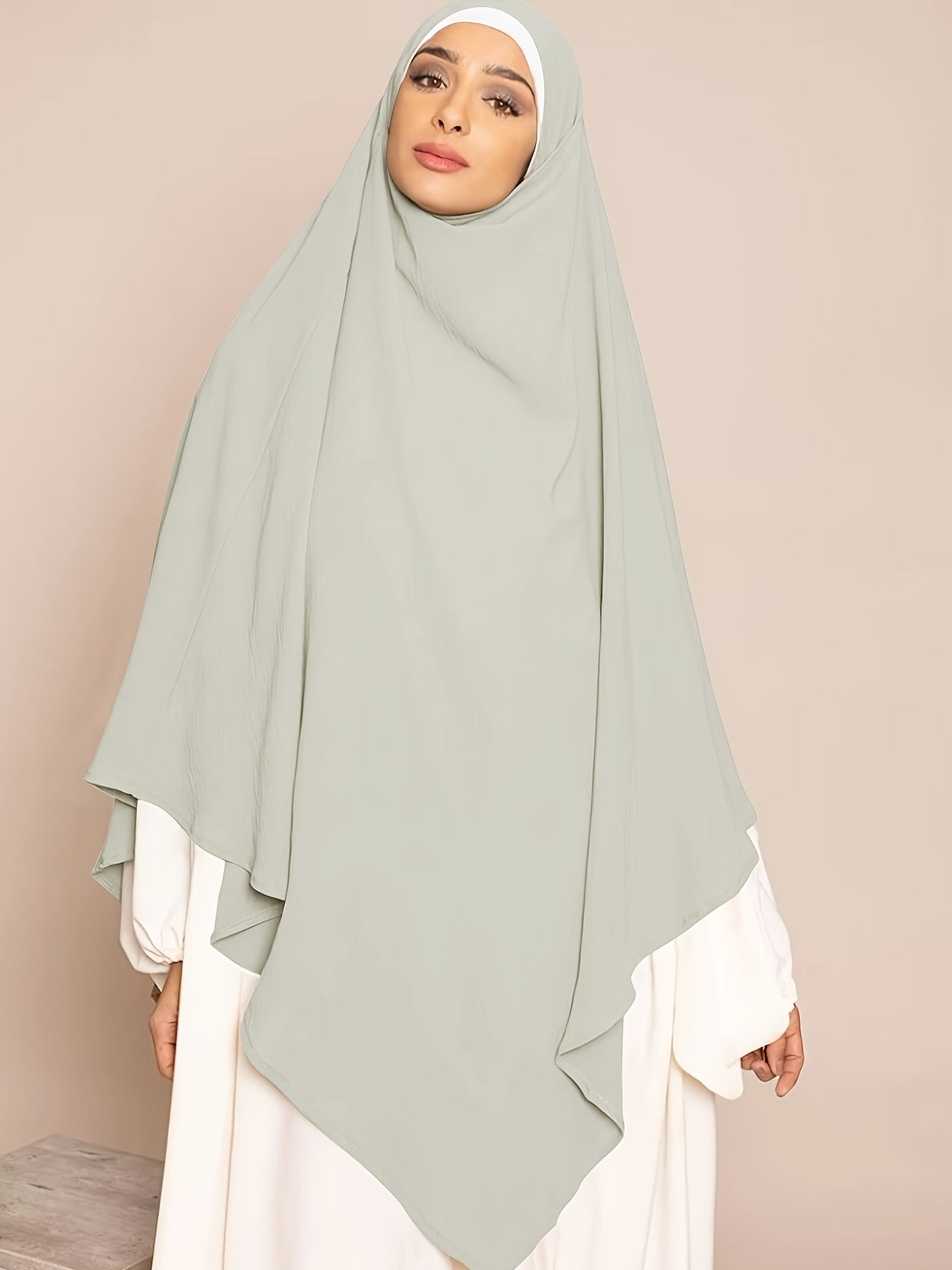 1pc Elegant Women'S Abaya Headscarf - Lightweight Breathable Islamic Hijab, Modest Muslim Robe, All-Season Travel & Everyday Hijab, Easy-to-Wear Abaya for Women, Islamic Clothing, Minimalist Design, Comfortable Fit, Hijabi Fa