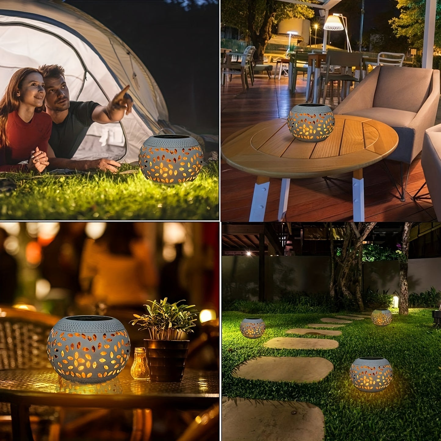 1pc Solar Table Lights Outdoor, White Metal Tabletop Light, Sun lights Garden lights, solar projection lights, Solar Powered Decorative Lighting Lantern, Christmas, Halloween Decorations Lights Outdoor For Desk Bedroom Patio