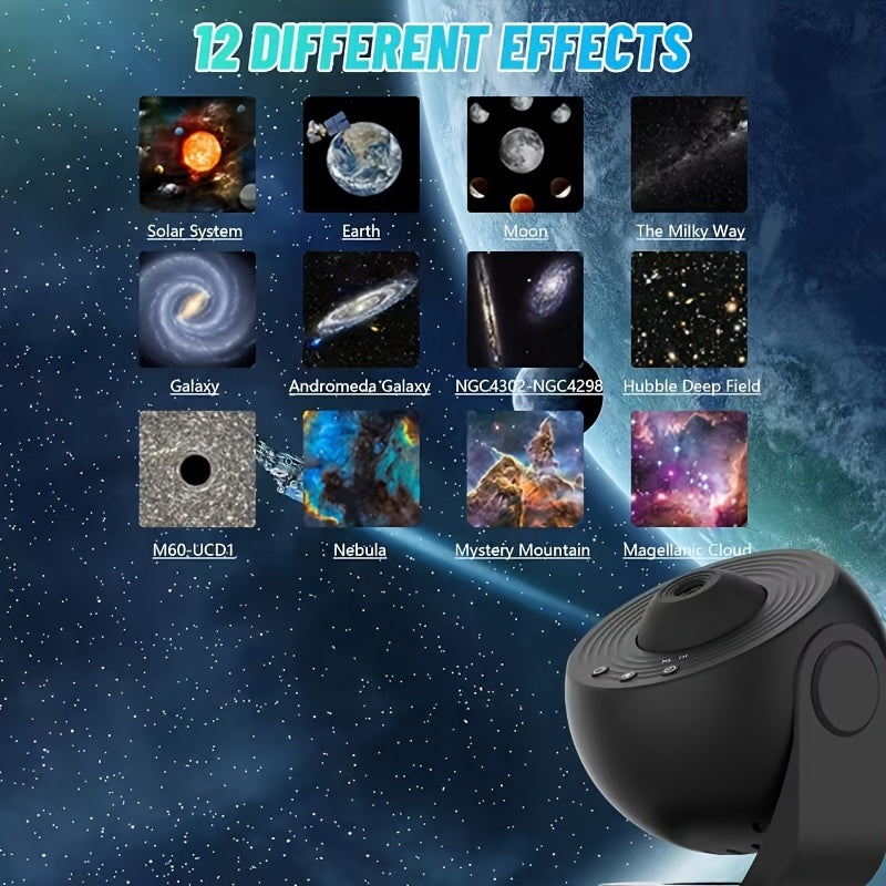 1pc Magical Galaxy Projector Lamp - Create an HD Starry Night Sky, 13 Enchanting Films, Transform Your Bedroom into a Cosmic Haven - Ambient Atmosphere Lighting