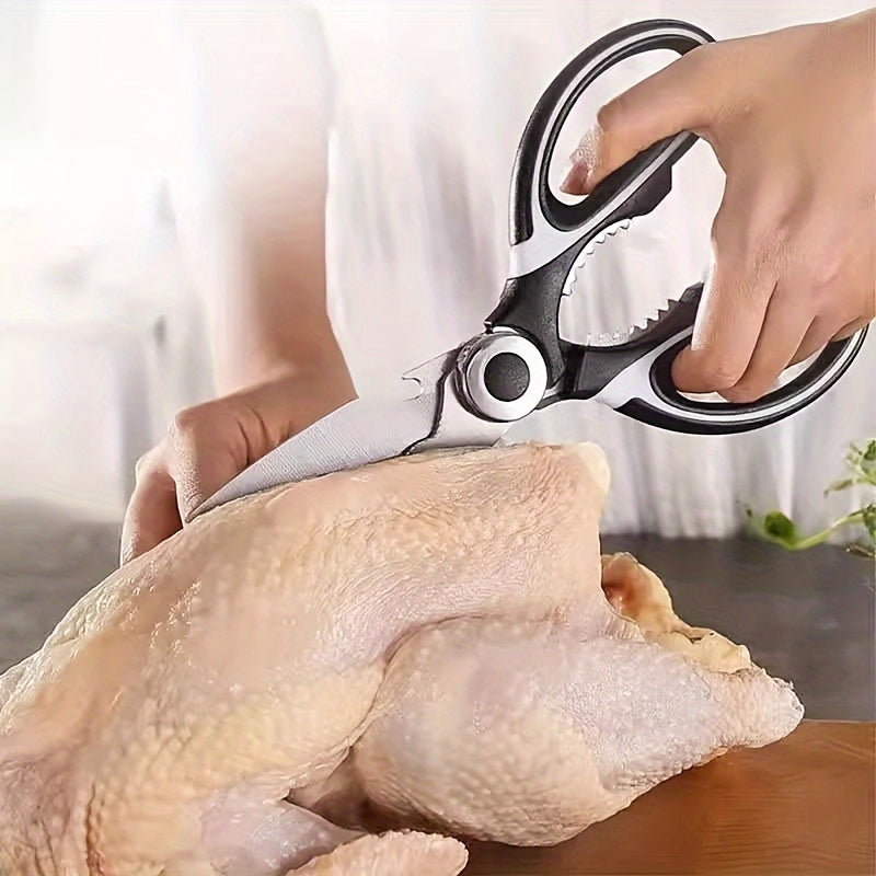Heavy-Duty Kitchen Shears for Cutting Chicken, Duck, Fish & - 420 Stainless Steel Food-Safe Multipurpose Scissors with Sharp Blades & Ergonomic Handles for Cooking, Baking, Meal Prep, Sleek Blade Design, Highquality Kitchenwa