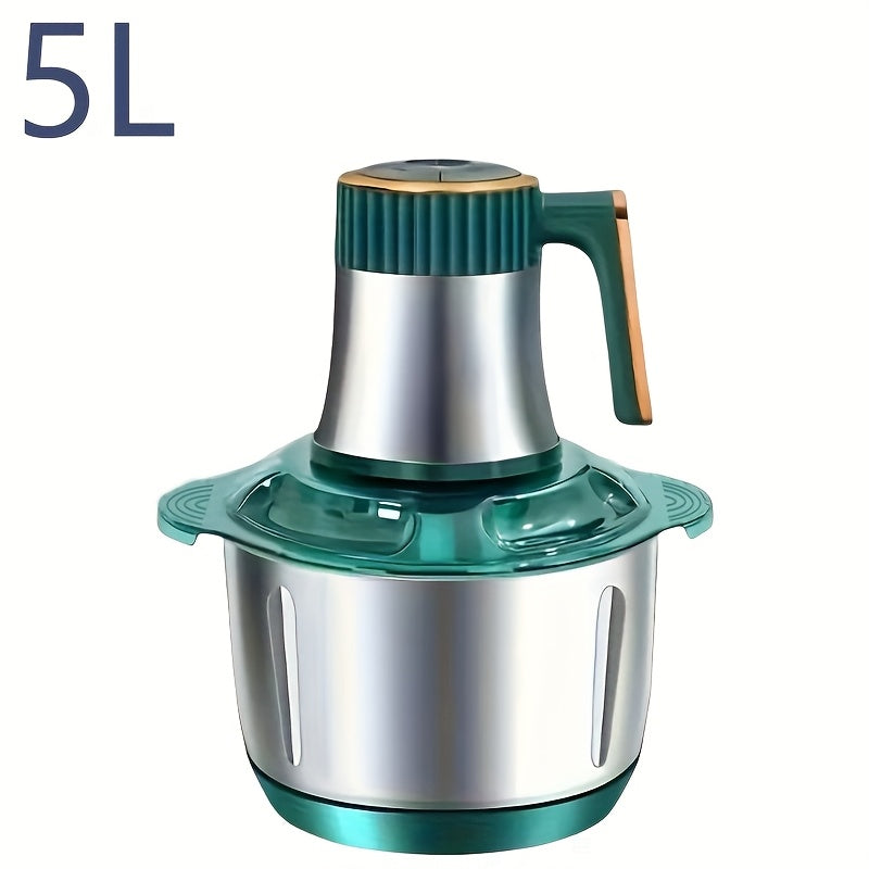2L/3L/5L Stainless Steel Meat Grinder with 5-Speed Control & 30000 RPM Motor - Rapid Straining Technology for Chopping Onions, Garlic, Vegetables - Ideal for Salads, Soups, Noodles - European Plug (220-240V), Meat Grinders fo