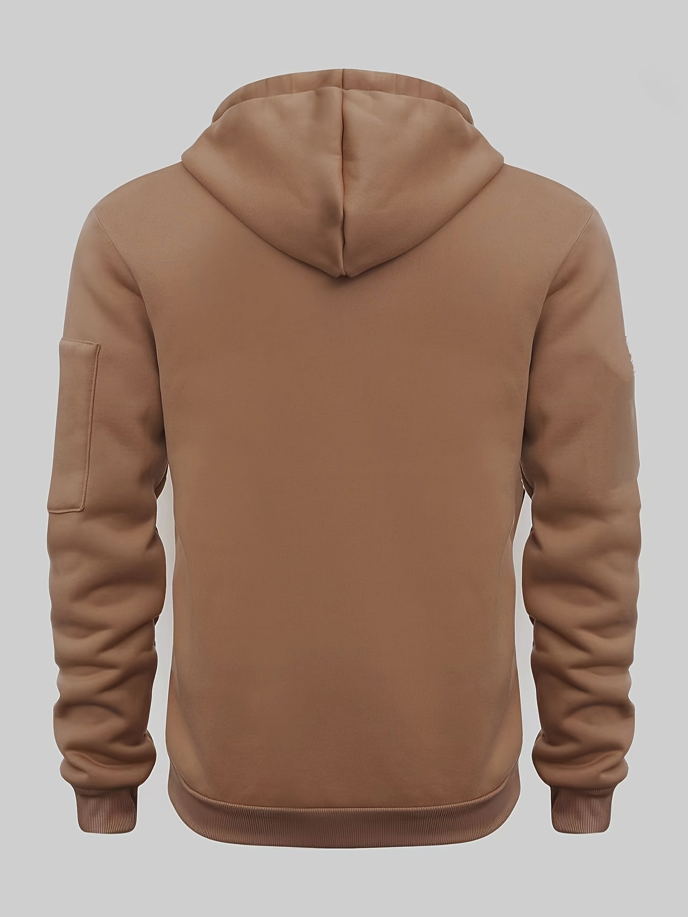 Men's Sporty Zip-Up Hoodie Jacket - Vibrant Orange with Black Zipper Accents, Polyester-Lined Comfort, Machine Washable Regular Fit for Autumn Winter Casual Outdoor Wear, Autumn Apparel