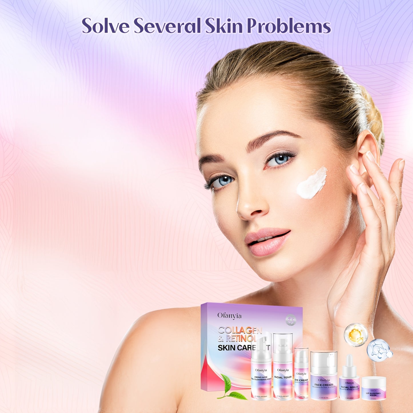 Women Wife Valentine'S Day Gift Ideas, Collagen Retinol Skin Care Set, 6pieces Skincare Gift Sets With Cleanser, Toner, Face Serum, Eye Cream, Face Cream And Lip Mask, Travel Size Skin Care Set