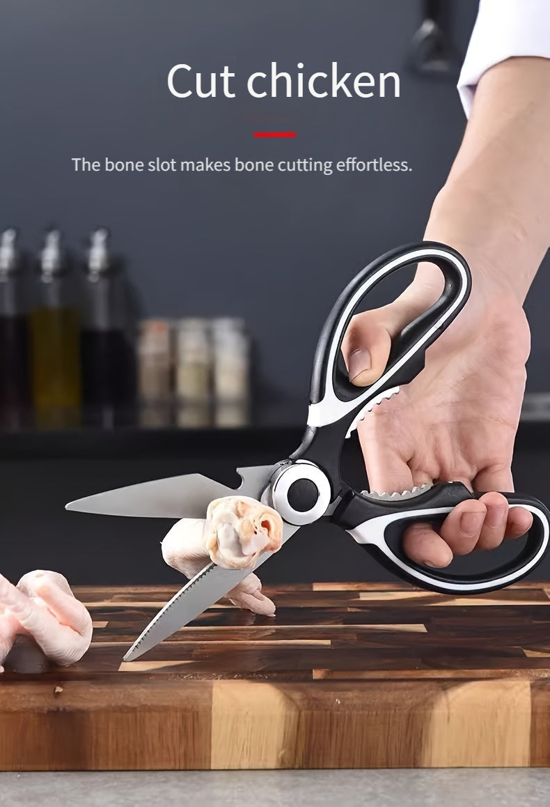 Heavy-Duty Kitchen Shears for Cutting Chicken, Duck, Fish & - 420 Stainless Steel Food-Safe Multipurpose Scissors with Sharp Blades & Ergonomic Handles for Cooking, Baking, Meal Prep, Sleek Blade Design, Highquality Kitchenwa