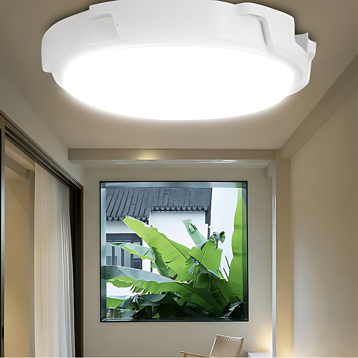 1pc Solar-Powered Sconce Ceiling Light - Wireless Remote Control, Water-Resistant, Infrared Sensor, Lithium Battery - Indoor Balcony Garden Decoration, Home Porch Smart Lighting Solution