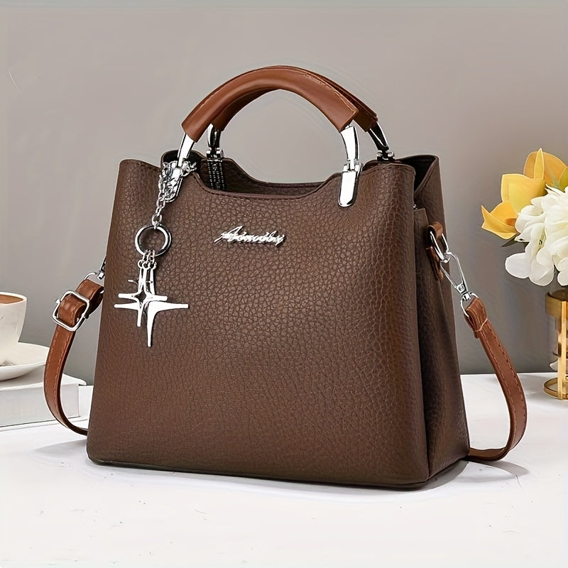 Stylish Versatile Trendy Handbag, Shoulder Bag, Crossbody Bag, Perfect for Gifting to Family and Elders, Suitable for Shopping and Travel, with Multiple Inner Pockets and Removable Strap
