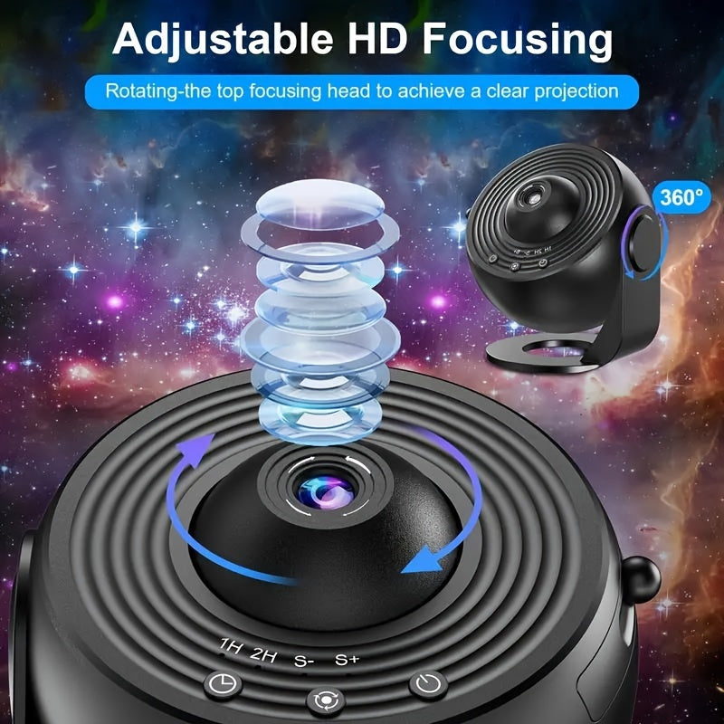 1pc Magical Galaxy Projector Lamp - Create an HD Starry Night Sky, 13 Enchanting Films, Transform Your Bedroom into a Cosmic Haven - Ambient Atmosphere Lighting
