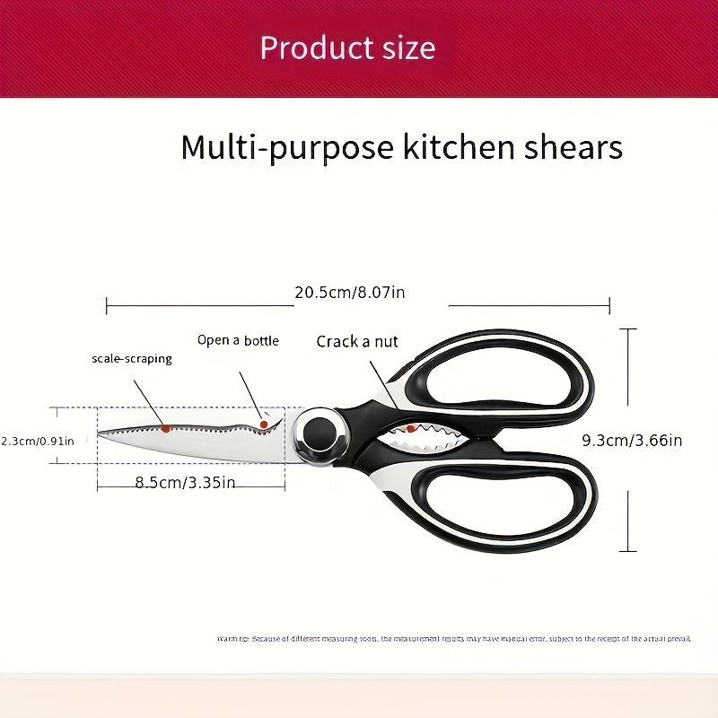 Heavy-Duty Kitchen Shears for Cutting Chicken, Duck, Fish & - 420 Stainless Steel Food-Safe Multipurpose Scissors with Sharp Blades & Ergonomic Handles for Cooking, Baking, Meal Prep, Sleek Blade Design, Highquality Kitchenwa
