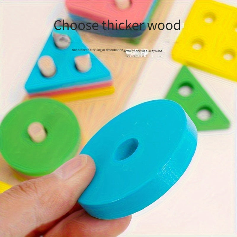 Youngsters Educational Building Blocks Toy Geometric Stacking Matching Shapes Color Recognition Pairing Early Learning Fine Motor Skills Classification