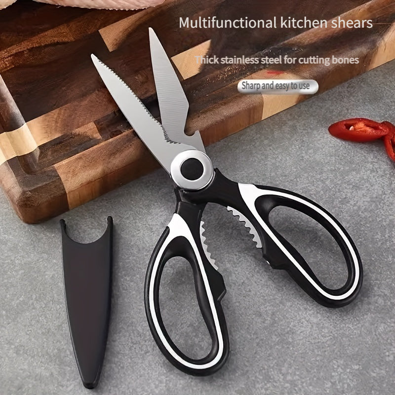 Heavy-Duty Kitchen Shears for Cutting Chicken, Duck, Fish & - 420 Stainless Steel Food-Safe Multipurpose Scissors with Sharp Blades & Ergonomic Handles for Cooking, Baking, Meal Prep, Sleek Blade Design, Highquality Kitchenwa
