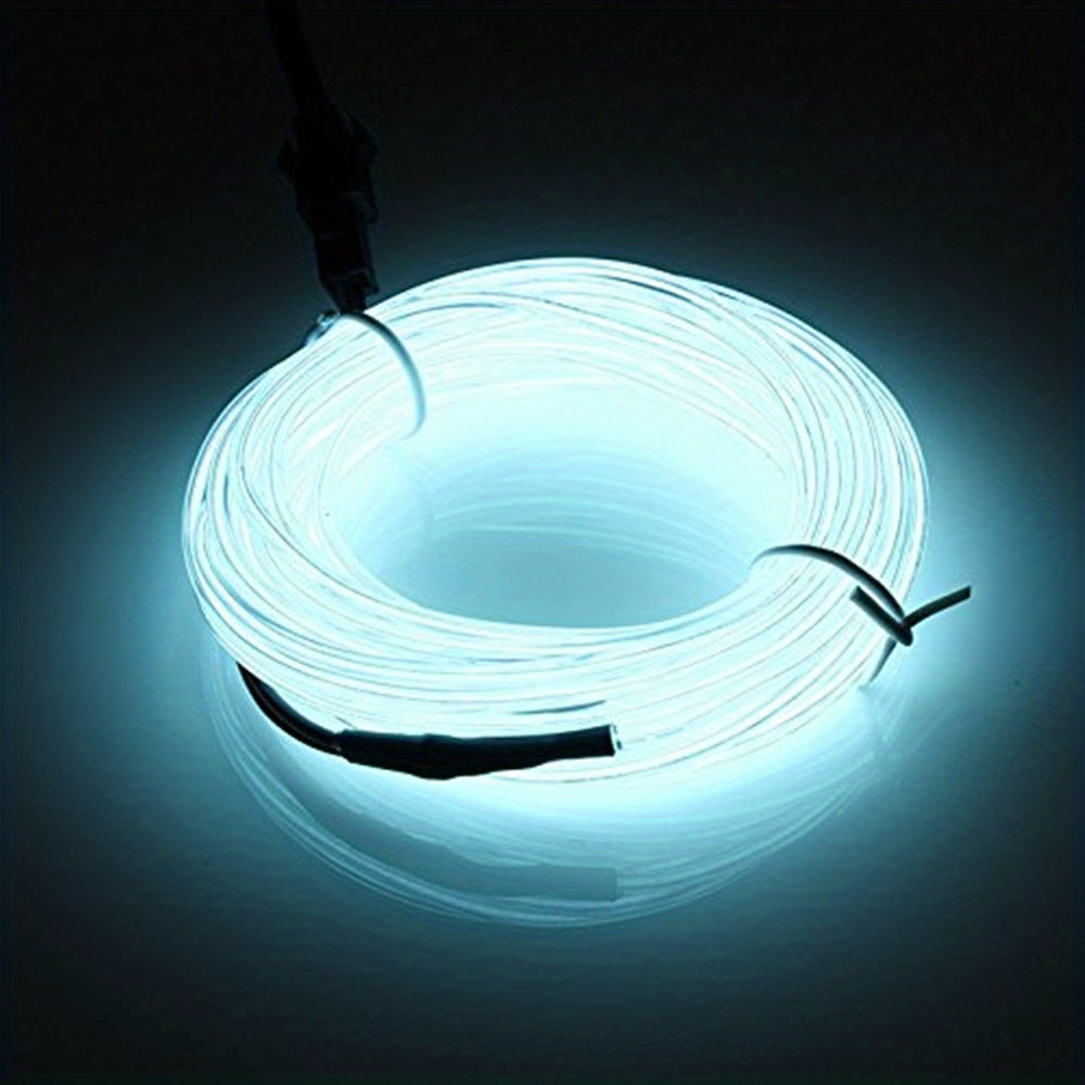 1 Set 5m/16.4ft Vibrant Neon Rope Lights - DIY Decorative Lighting with 360° Illumination, EL Wire, Battery Pack - Perfect for Festival, Halloween, Christmas, Party Decoration