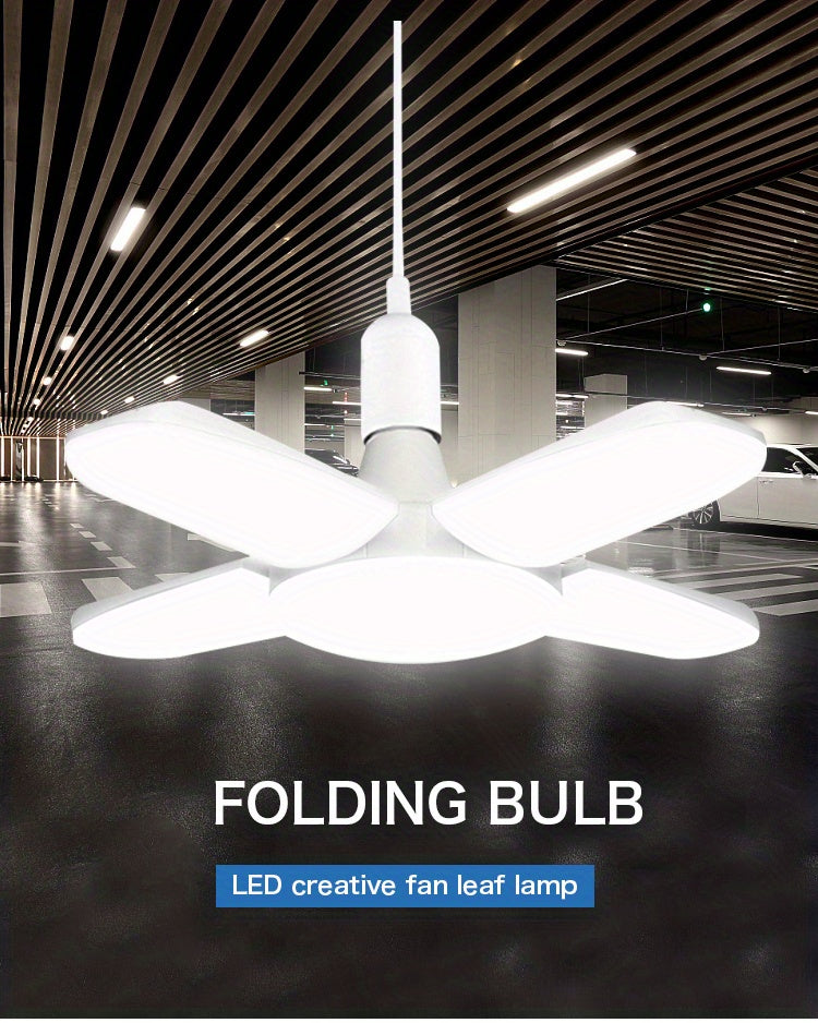 1pc/5pcs Mini LED Garage Light, LED Four-Leaf Light, Mini Folding Light 28W (Equivalent 80W) 6500K Pendant Light Folding Light Suitable for Garage Indoor Lighting High Brightness