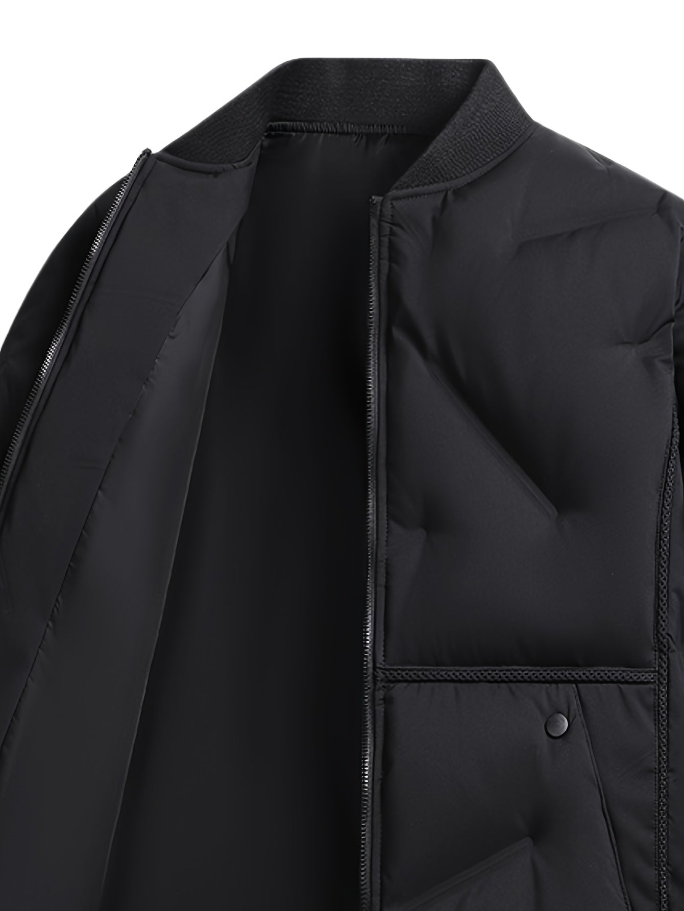 Men'S Heavyweight Thermal Jacket - Winter Coat with Full-Zip Closure, Beige/Neutral Tones - Non-Stretch Fabric for Cold Weather - Formal & Everyday Outerwear - Easy-Care Zipper Front Closure, Winter Jacket, Cold Weather Appar