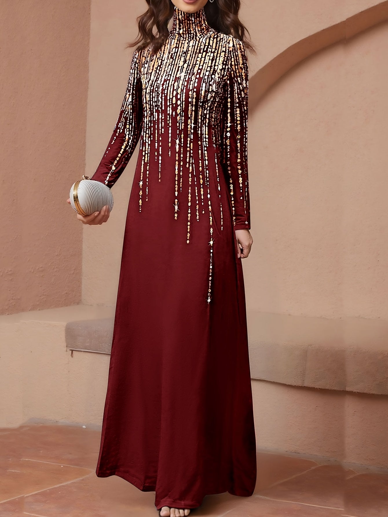 Women'S Elegant Islamic Abaya Dress - Long Muslim Robe with Golden Bead Accents, Black Formal & Casual Islamic Gown for Everyday, Weddings, Travel - Modest Muslim Clothing, Muslim Dress, Vacation Outfit, High Collar Design, M