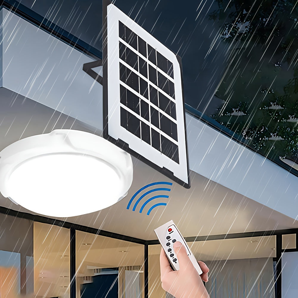 1pc Solar-Powered Sconce Ceiling Light - Wireless Remote Control, Water-Resistant, Infrared Sensor, Lithium Battery - Indoor Balcony Garden Decoration, Home Porch Smart Lighting Solution