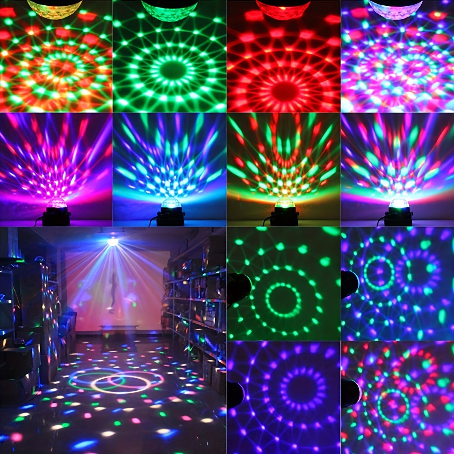 1pc/2pcs Sound Activated Party Lights, Dj Lighting, RBG Disco Ball, Strobe Lamp 7 Modes Stage Par Light For Home Room Dance Parties Birthday DJ Bar Karaoke Xmas Wedding Show Club Pubs