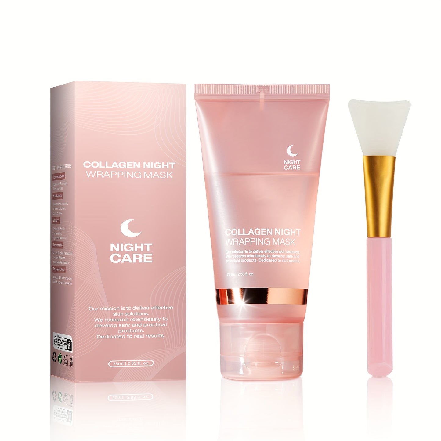 Hydrating Collagen Night Mask, 2.54oz - Gentle & Non-Irritating, Moisturizing Firming Face Care for All Skin Types,, Collagen Filling, Face Care